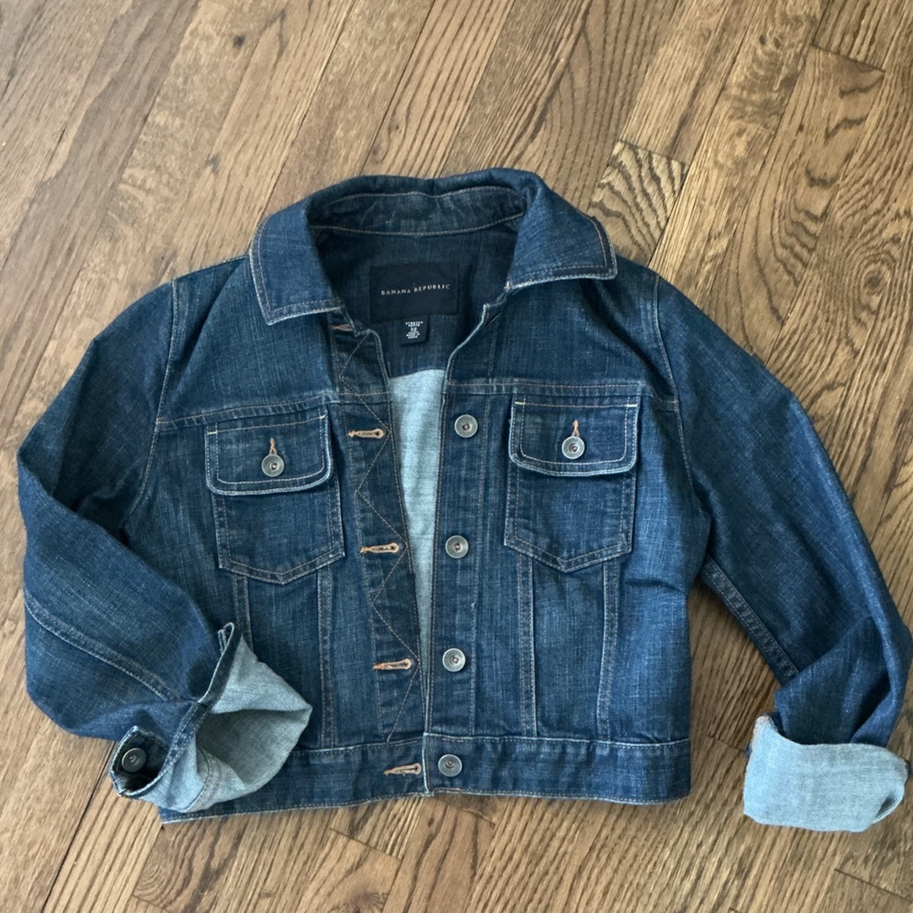90s Style Women’s Banana Republic Dark Blue Denim Jean Jacket